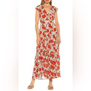 NWT Alexia Admor Poppy Floral Maxi Dress, size 2